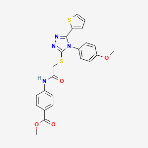 molecular formula C23H20N4O4S2 B3533897 methyl 4-[({[4-(4-methoxyphenyl)-5-(2-thienyl)-4H-1,2,4-triazol-3-yl]thio}acetyl)amino]benzoate CAS No. 713104-52-0