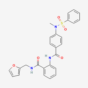 molecular formula C26H23N3O5S B3533902 N-(2-furylmethyl)-2-({4-[methyl(phenylsulfonyl)amino]benzoyl}amino)benzamide 