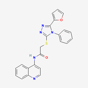 molecular formula C23H17N5O2S B3533915 2-{[5-(2-furyl)-4-phenyl-4H-1,2,4-triazol-3-yl]thio}-N-4-quinolinylacetamide 