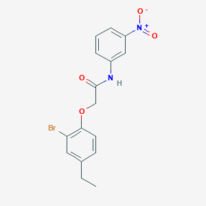 molecular formula C16H15BrN2O4 B3533921 2-(2-bromo-4-ethylphenoxy)-N-(3-nitrophenyl)acetamide 