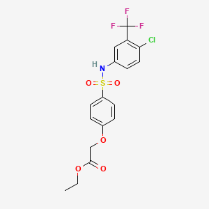 molecular formula C17H15ClF3NO5S B3533929 ethyl [4-({[4-chloro-3-(trifluoromethyl)phenyl]amino}sulfonyl)phenoxy]acetate 