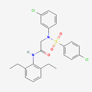 molecular formula C24H24Cl2N2O3S B3533942 N~2~-(3-chlorophenyl)-N~2~-[(4-chlorophenyl)sulfonyl]-N~1~-(2,6-diethylphenyl)glycinamide 