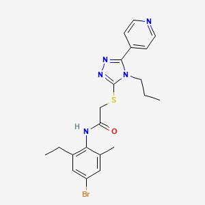 molecular formula C21H24BrN5OS B3533943 N-(4-bromo-2-ethyl-6-methylphenyl)-2-{[4-propyl-5-(4-pyridinyl)-4H-1,2,4-triazol-3-yl]thio}acetamide 