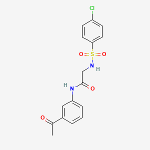 molecular formula C16H15ClN2O4S B3533948 N~1~-(3-acetylphenyl)-N~2~-[(4-chlorophenyl)sulfonyl]glycinamide 