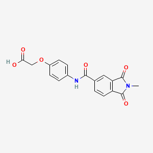 molecular formula C18H14N2O6 B3533954 (4-{[(2-methyl-1,3-dioxo-2,3-dihydro-1H-isoindol-5-yl)carbonyl]amino}phenoxy)acetic acid 