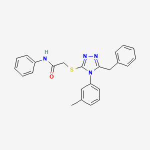 2-{[5-benzyl-4-(3-methylphenyl)-4H-1,2,4-triazol-3-yl]thio}-N-phenylacetamide