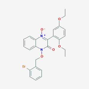 molecular formula C25H23BrN2O5 B3533966 1-[(2-bromobenzyl)oxy]-3-(2,5-diethoxyphenyl)-2(1H)-quinoxalinone 4-oxide 