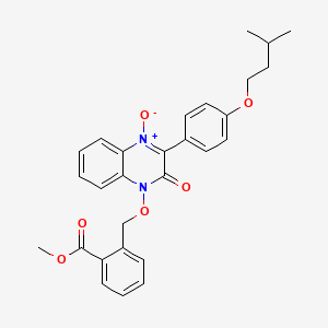 molecular formula C28H28N2O6 B3533974 methyl 2-({[3-[4-(3-methylbutoxy)phenyl]-4-oxido-2-oxo-1(2H)-quinoxalinyl]oxy}methyl)benzoate 