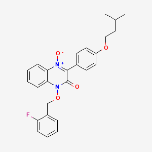 molecular formula C26H25FN2O4 B3533981 1-[(2-fluorobenzyl)oxy]-3-[4-(3-methylbutoxy)phenyl]-2(1H)-quinoxalinone 4-oxide 