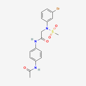molecular formula C17H18BrN3O4S B3533989 N~1~-[4-(acetylamino)phenyl]-N~2~-(3-bromophenyl)-N~2~-(methylsulfonyl)glycinamide 