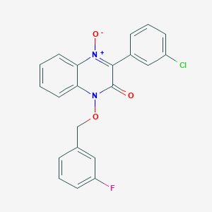 molecular formula C21H14ClFN2O3 B3533992 3-(3-chlorophenyl)-1-[(3-fluorobenzyl)oxy]-2(1H)-quinoxalinone 4-oxide 