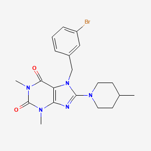 molecular formula C20H24BrN5O2 B3534006 7-(3-bromobenzyl)-1,3-dimethyl-8-(4-methyl-1-piperidinyl)-3,7-dihydro-1H-purine-2,6-dione 