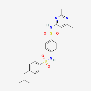 molecular formula C22H26N4O4S2 B3534009 N-(4-{[(2,6-dimethyl-4-pyrimidinyl)amino]sulfonyl}phenyl)-4-isobutylbenzenesulfonamide 