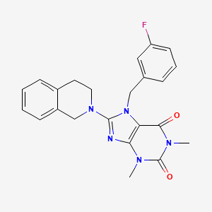 molecular formula C23H22FN5O2 B3534012 8-(3,4-dihydro-2(1H)-isoquinolinyl)-7-(3-fluorobenzyl)-1,3-dimethyl-3,7-dihydro-1H-purine-2,6-dione 