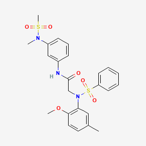 molecular formula C24H27N3O6S2 B3534014 N~2~-(2-methoxy-5-methylphenyl)-N~1~-{3-[methyl(methylsulfonyl)amino]phenyl}-N~2~-(phenylsulfonyl)glycinamide 