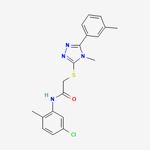 molecular formula C19H19ClN4OS B3534043 N-(5-chloro-2-methylphenyl)-2-{[4-methyl-5-(3-methylphenyl)-4H-1,2,4-triazol-3-yl]thio}acetamide 