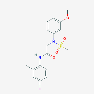 molecular formula C17H19IN2O4S B3534051 N~1~-(4-iodo-2-methylphenyl)-N~2~-(3-methoxyphenyl)-N~2~-(methylsulfonyl)glycinamide 