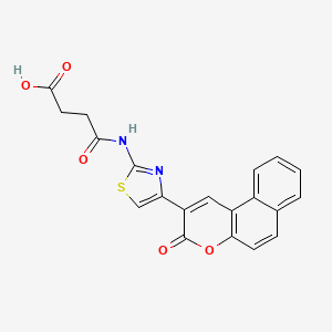 4-oxo-4-{[4-(3-oxo-3H-benzo[f]chromen-2-yl)-1,3-thiazol-2-yl]amino}butanoic acid