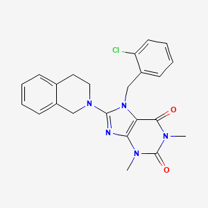 molecular formula C23H22ClN5O2 B3534078 7-(2-chlorobenzyl)-8-(3,4-dihydro-2(1H)-isoquinolinyl)-1,3-dimethyl-3,7-dihydro-1H-purine-2,6-dione 