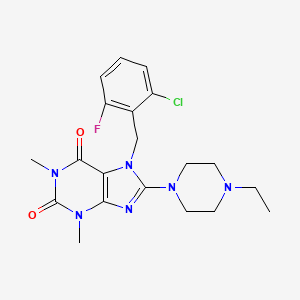 molecular formula C20H24ClFN6O2 B3534088 7-(2-chloro-6-fluorobenzyl)-8-(4-ethyl-1-piperazinyl)-1,3-dimethyl-3,7-dihydro-1H-purine-2,6-dione 
