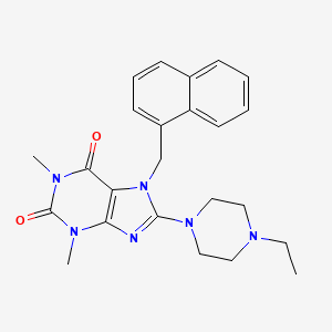 molecular formula C24H28N6O2 B3534091 8-(4-ethyl-1-piperazinyl)-1,3-dimethyl-7-(1-naphthylmethyl)-3,7-dihydro-1H-purine-2,6-dione 