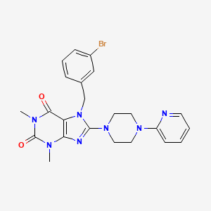 molecular formula C23H24BrN7O2 B3534095 7-(3-bromobenzyl)-1,3-dimethyl-8-[4-(2-pyridinyl)-1-piperazinyl]-3,7-dihydro-1H-purine-2,6-dione 