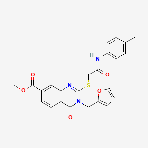 molecular formula C24H21N3O5S B3534096 methyl 3-(2-furylmethyl)-2-({2-[(4-methylphenyl)amino]-2-oxoethyl}thio)-4-oxo-3,4-dihydro-7-quinazolinecarboxylate 