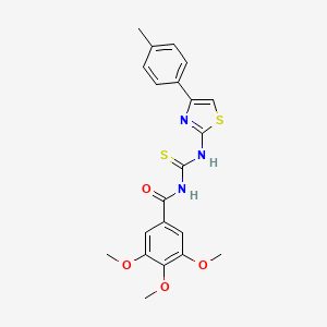 molecular formula C21H21N3O4S2 B3534104 3,4,5-trimethoxy-N-({[4-(4-methylphenyl)-1,3-thiazol-2-yl]amino}carbonothioyl)benzamide 