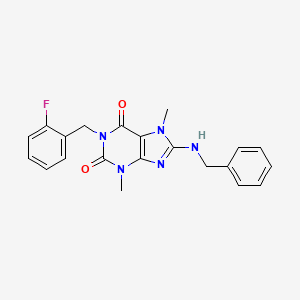 8-(benzylamino)-1-(2-fluorobenzyl)-3,7-dimethyl-3,7-dihydro-1H-purine-2,6-dione