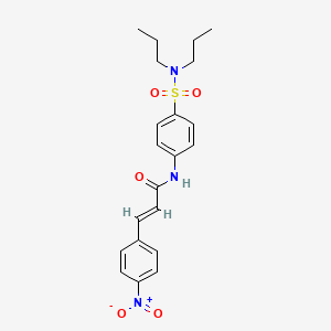 molecular formula C21H25N3O5S B3534121 N-{4-[(dipropylamino)sulfonyl]phenyl}-3-(4-nitrophenyl)acrylamide 