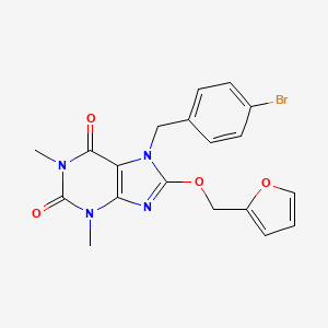 molecular formula C19H17BrN4O4 B3534127 7-(4-bromobenzyl)-8-(2-furylmethoxy)-1,3-dimethyl-3,7-dihydro-1H-purine-2,6-dione 