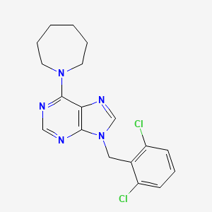 molecular formula C18H19Cl2N5 B3534160 6-(1-azepanyl)-9-(2,6-dichlorobenzyl)-9H-purine 