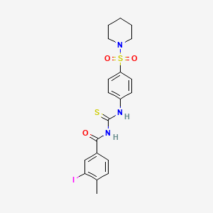 3-iodo-4-methyl-N-({[4-(1-piperidinylsulfonyl)phenyl]amino}carbonothioyl)benzamide