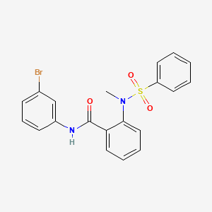 molecular formula C20H17BrN2O3S B3534181 N-(3-bromophenyl)-2-[methyl(phenylsulfonyl)amino]benzamide 