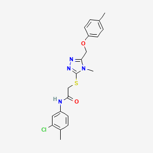molecular formula C20H21ClN4O2S B3534199 N-(3-chloro-4-methylphenyl)-2-({4-methyl-5-[(4-methylphenoxy)methyl]-4H-1,2,4-triazol-3-yl}thio)acetamide 