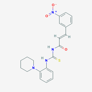 molecular formula C21H22N4O3S B3534210 3-(3-nitrophenyl)-N-({[2-(1-piperidinyl)phenyl]amino}carbonothioyl)acrylamide 