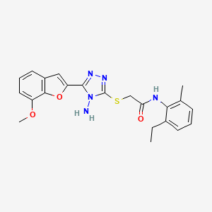 2-{[4-amino-5-(7-methoxy-1-benzofuran-2-yl)-4H-1,2,4-triazol-3-yl]thio}-N-(2-ethyl-6-methylphenyl)acetamide