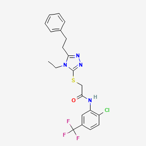 N-[2-chloro-5-(trifluoromethyl)phenyl]-2-{[4-ethyl-5-(2-phenylethyl)-4H-1,2,4-triazol-3-yl]thio}acetamide