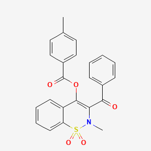 molecular formula C24H19NO5S B3534269 3-benzoyl-2-methyl-1,1-dioxido-2H-1,2-benzothiazin-4-yl 4-methylbenzoate 