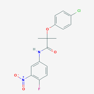 2-(4-chlorophenoxy)-N-(4-fluoro-3-nitrophenyl)-2-methylpropanamide