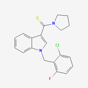 molecular formula C20H18ClFN2S B3534285 1-(2-chloro-6-fluorobenzyl)-3-(1-pyrrolidinylcarbonothioyl)-1H-indole 
