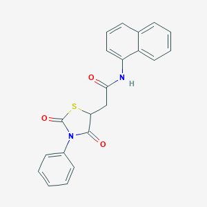 molecular formula C21H16N2O3S B353429 2-(2,4-Dioxo-3-phenyl-thiazolidin-5-yl)-N-naphthalen-1-yl-acetamide CAS No. 497082-36-7