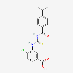 molecular formula C18H17ClN2O3S B3534295 4-chloro-3-({[(4-isopropylbenzoyl)amino]carbonothioyl}amino)benzoic acid 