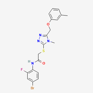 molecular formula C19H18BrFN4O2S B3534306 N-(4-bromo-2-fluorophenyl)-2-({4-methyl-5-[(3-methylphenoxy)methyl]-4H-1,2,4-triazol-3-yl}thio)acetamide 