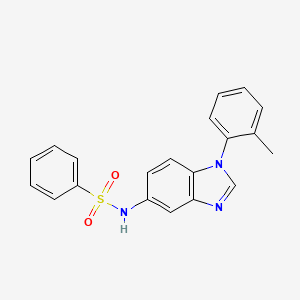 molecular formula C20H17N3O2S B3534312 N-[1-(2-methylphenyl)-1H-benzimidazol-5-yl]benzenesulfonamide 