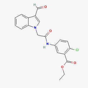 ethyl 2-chloro-5-{[(3-formyl-1H-indol-1-yl)acetyl]amino}benzoate