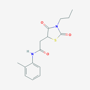 molecular formula C15H18N2O3S B353433 2-(2,4-Dioxo-3-propyl-thiazolidin-5-yl)-N-o-tolyl-acetamide CAS No. 497082-34-5