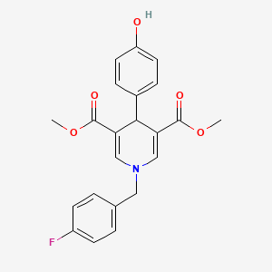 molecular formula C22H20FNO5 B3534334 dimethyl 1-(4-fluorobenzyl)-4-(4-hydroxyphenyl)-1,4-dihydro-3,5-pyridinedicarboxylate 