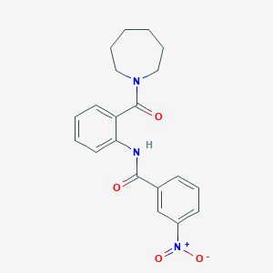 molecular formula C20H21N3O4 B3534345 N-[2-(1-azepanylcarbonyl)phenyl]-3-nitrobenzamide 