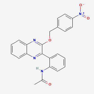 molecular formula C23H18N4O4 B3534363 N-(2-{3-[(4-nitrobenzyl)oxy]-2-quinoxalinyl}phenyl)acetamide 